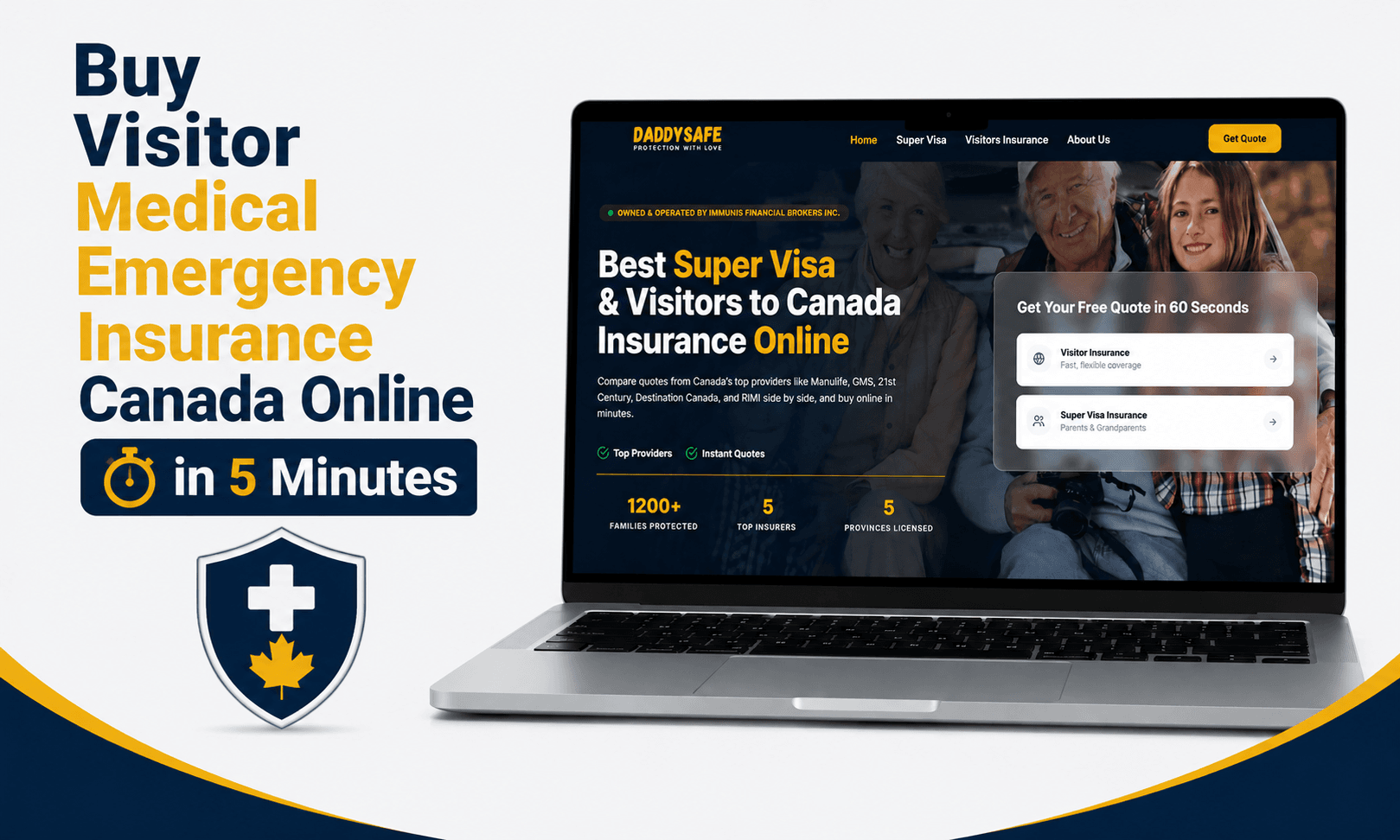 Buy Visitor Medical Emergency Insurance Canada Online in 5 Minutes: DaddySafe Walkthrough