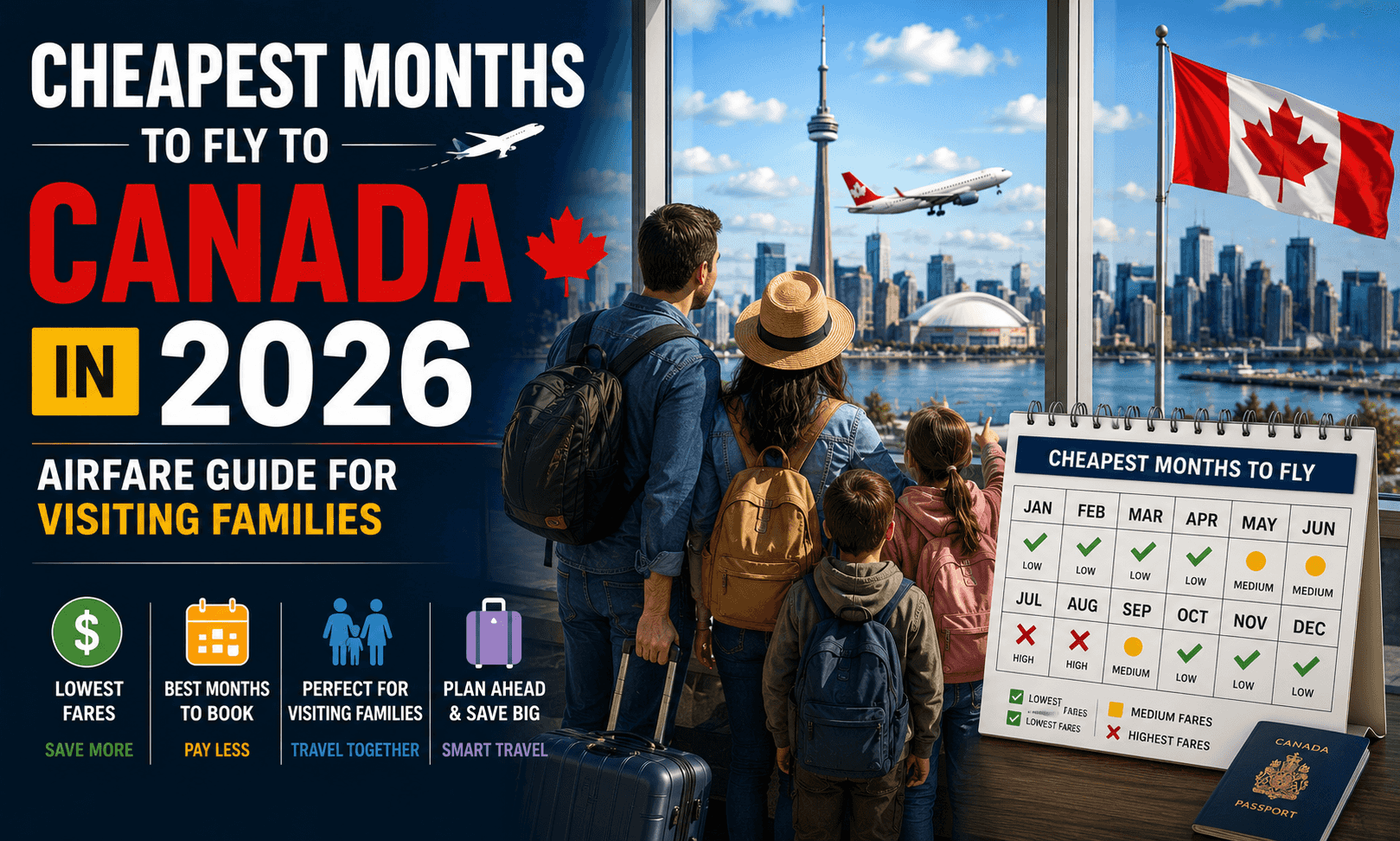 Cheapest Months to Fly to Canada in 2026: Airfare Guide for Visiting Families